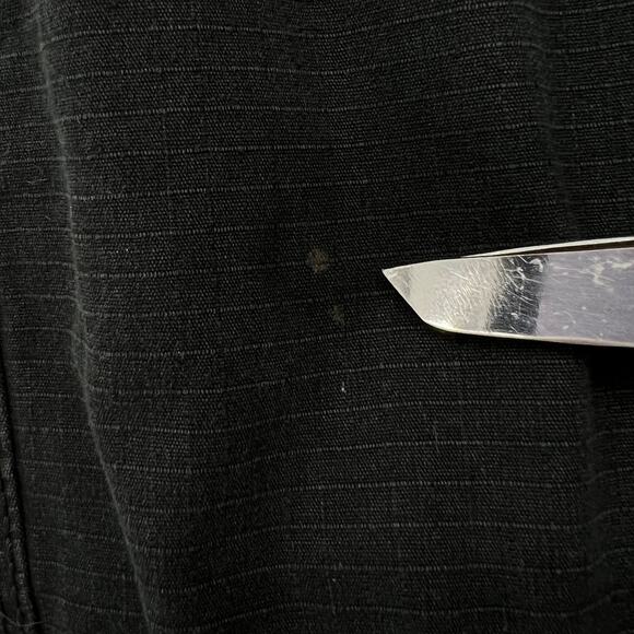 Men's Black Ripstop Wide Leg Cargo Pants SP Collection 38  Campy Gorpcore Work - Picture 8 of 8